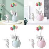 Maxbell Balloon Bunny Figurine Funny Flying Bunny Figure for TV Stand Office Cabinet Blue