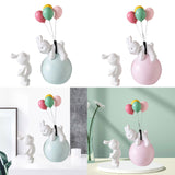 Maxbell Balloon Bunny Figurine Funny Flying Bunny Figure for TV Stand Office Cabinet Blue