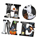 Maxbell Halloween Door Sign Wooden Spooky Holiday Decor Wall Plaque for Yard Window
