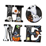 Maxbell Halloween Door Sign Wooden Spooky Holiday Decor Wall Plaque for Yard Window