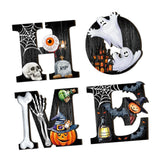 Maxbell Halloween Door Sign Wooden Spooky Holiday Decor Wall Plaque for Yard Window