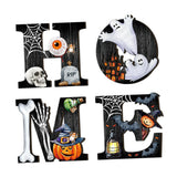 Maxbell Halloween Door Sign Wooden Spooky Holiday Decor Wall Plaque for Yard Window