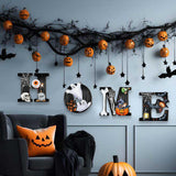 Maxbell Halloween Door Sign Wooden Spooky Holiday Decor Wall Plaque for Yard Window