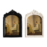Maxbell Photo Frame Resin Ornament Tabletop Wall Hanging 15*20cm for Hallway Wedding Black