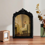 Maxbell Photo Frame Resin Ornament Tabletop Wall Hanging 15*20cm for Hallway Wedding Black