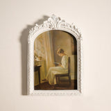 Maxbell Photo Frame Resin Ornament Tabletop Wall Hanging 15*20cm for Hallway Wedding White