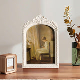 Maxbell Photo Frame Resin Ornament Tabletop Wall Hanging 15*20cm for Hallway Wedding White