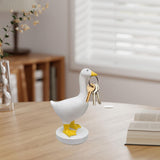 Maxbell Goose Statue Gifts Decorative Magnetic Goose Key Holder for Key Storage Desk Yellow