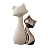 Maxbell 2 Pieces Cat Statue Ceramic Figurine Gift Ornament for Fireplace Desk Office