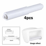 Maxbell 4x Toilet Paper Holder Spring Loaded Roller Utility Flexible Replacement Rod White