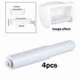 Maxbell 4x Toilet Paper Holder Spring Loaded Roller Utility Flexible Replacement Rod White