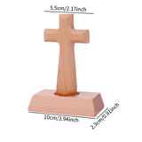 Maxbell Wood Cross Statue with Stand Collection for Catholic Church Prayer Ornaments Sqaure Head