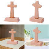 Maxbell Wood Cross Statue with Stand Collection for Catholic Church Prayer Ornaments Sqaure Head