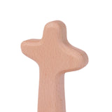 Maxbell Wood Cross Statue with Stand Collection for Catholic Church Prayer Ornaments Round Head