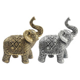 Maxbell Elephant Figurine Collection Desktop Ornament for Bookshelf Living Room Desk Gold
