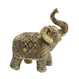 Maxbell Elephant Figurine Collection Desktop Ornament for Bookshelf Living Room Desk Gold