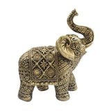 Maxbell Elephant Figurine Collection Desktop Ornament for Bookshelf Living Room Desk Gold