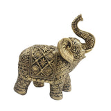 Maxbell Elephant Figurine Collection Desktop Ornament for Bookshelf Living Room Desk Gold
