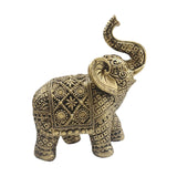 Maxbell Elephant Figurine Collection Desktop Ornament for Bookshelf Living Room Desk Gold
