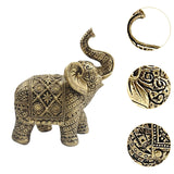 Maxbell Elephant Figurine Collection Desktop Ornament for Bookshelf Living Room Desk Gold