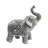 Maxbell Elephant Figurine Collection Desktop Ornament for Bookshelf Living Room Desk Silver