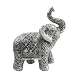 Maxbell Elephant Figurine Collection Desktop Ornament for Bookshelf Living Room Desk Silver