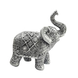 Maxbell Elephant Figurine Collection Desktop Ornament for Bookshelf Living Room Desk Silver