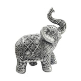 Maxbell Elephant Figurine Collection Desktop Ornament for Bookshelf Living Room Desk Silver