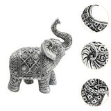 Maxbell Elephant Figurine Collection Desktop Ornament for Bookshelf Living Room Desk Silver