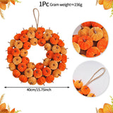 Maxbell Front Door Fall Harvest Wreath 40cm Garland for Festival Farmhouse Halloween