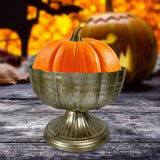Maxbell Metal Vase Vintage Table Centerpiece Footed Bowl Vase for Wedding Home Party 20x16cm