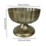 Maxbell Metal Vase Vintage Table Centerpiece Footed Bowl Vase for Wedding Home Party 20x16cm