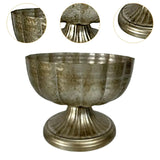 Maxbell Metal Vase Vintage Table Centerpiece Footed Bowl Vase for Wedding Home Party 20x16cm