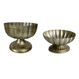 Maxbell Metal Vase Vintage Table Centerpiece Footed Bowl Vase for Wedding Home Party 20x16cm