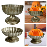 Maxbell Metal Vase Vintage Table Centerpiece Footed Bowl Vase for Wedding Home Party 20x16cm
