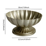 Maxbell Metal Vase Vintage Table Centerpiece Footed Bowl Vase for Wedding Home Party 18x10cm