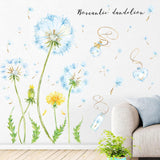 Maxbell Dandelion Grass Wall Sticker Boho Flower Wall Sticker for Bedroom Home Decor