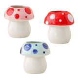 Maxbell Mushroom Ceramic Makeup Brushes Cup Container for Office School Gift Pink