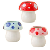 Maxbell Mushroom Ceramic Makeup Brushes Cup Container for Office School Gift Pink