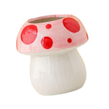 Maxbell Mushroom Ceramic Makeup Brushes Cup Container for Office School Gift Pink