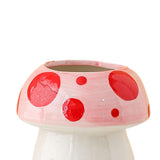 Maxbell Mushroom Ceramic Makeup Brushes Cup Container for Office School Gift Pink