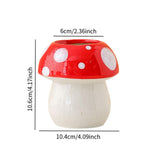 Maxbell Mushroom Ceramic Makeup Brushes Cup Container for Office School Gift Red