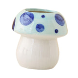 Maxbell Mushroom Ceramic Makeup Brushes Cup Container for Office School Gift Blue