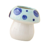 Maxbell Mushroom Ceramic Makeup Brushes Cup Container for Office School Gift Blue