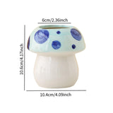 Maxbell Mushroom Ceramic Makeup Brushes Cup Container for Office School Gift Blue