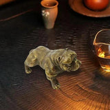 Maxbell Dog Figurine Craft Mini Ideal Gift Sturdy Sculpture for Cabinet Bedroom Home Copper