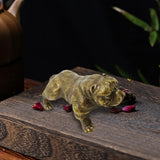 Maxbell Dog Figurine Craft Mini Ideal Gift Sturdy Sculpture for Cabinet Bedroom Home Copper