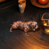 Maxbell Dog Figurine Craft Mini Ideal Gift Sturdy Sculpture for Cabinet Bedroom Home Bronze