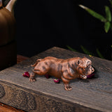 Maxbell Dog Figurine Craft Mini Ideal Gift Sturdy Sculpture for Cabinet Bedroom Home Bronze