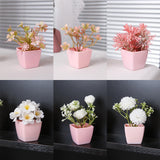 Maxbell 6Pcs Potted Artificial Flowers Mini Potted Plants for Desk Farmhouse Outdoor Style A